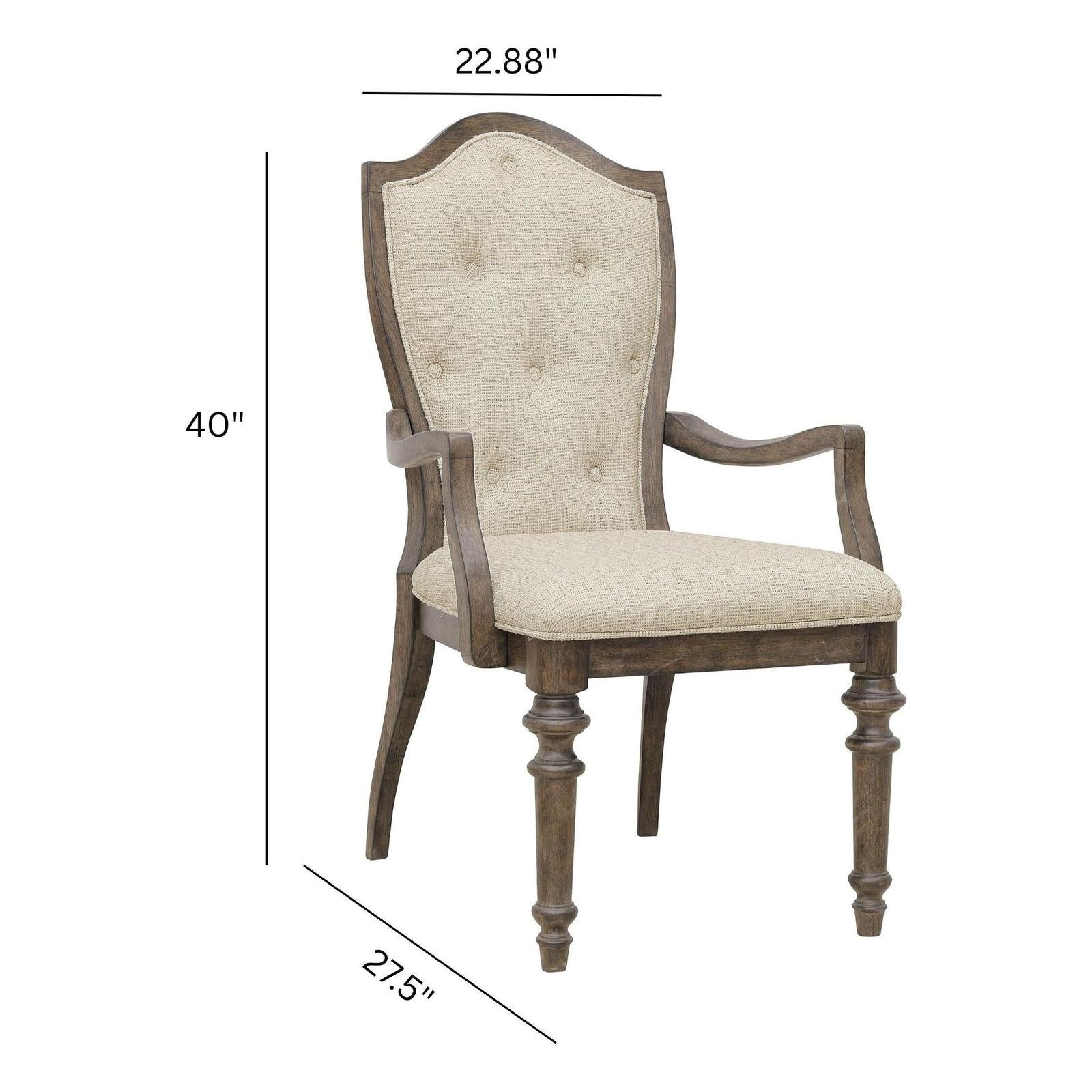 Pulaski Furniture Saddle Creek Timber Brown Upholstered Arm Chair Two Pack