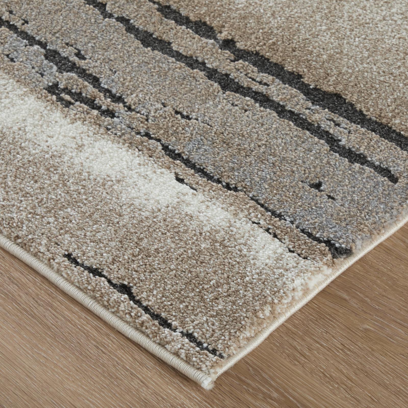 Feizy Gilmore 39UQF Modern Stripes, Ivory/Gray/Green, Rug