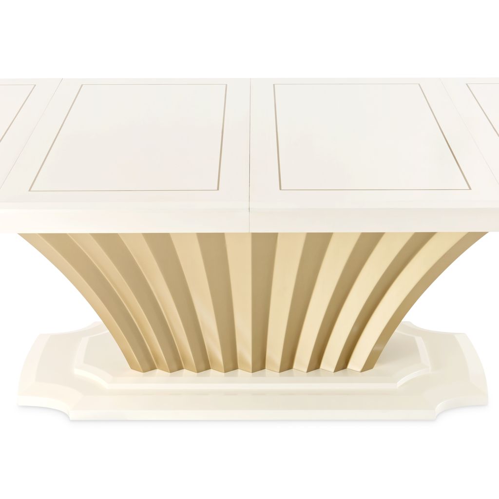 Michael Amini Fantosini Pedestal Dining Table - Creamy Pearl