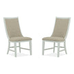 Magnussen Home Heron Cove Chalk White And Dovetail Grey Upholstered Host Chair Set of 2