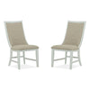Magnussen Home Heron Cove Chalk White And Dovetail Grey Upholstered Host Chair Set of 2