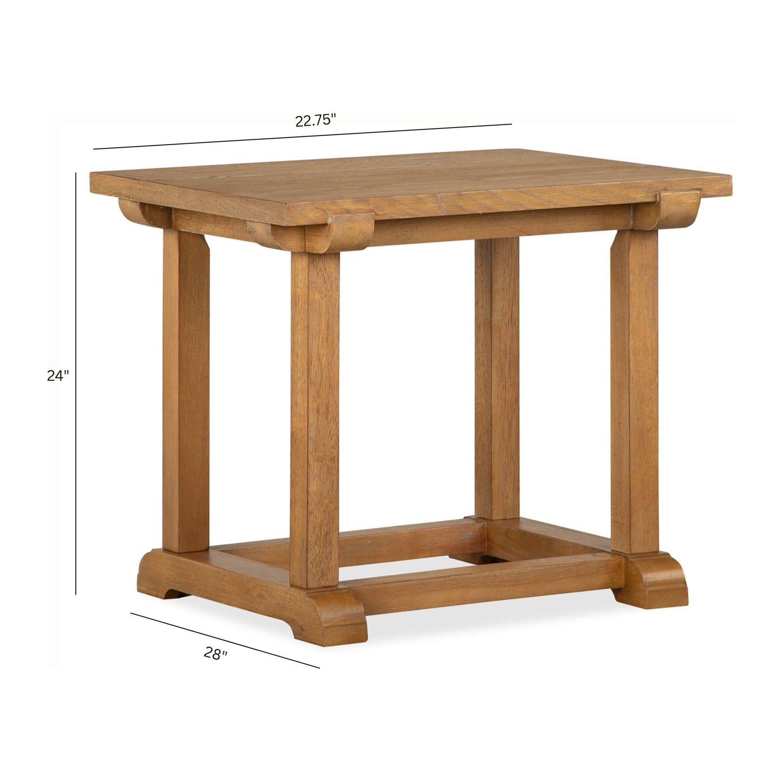 Magnussen Home Lindon Belgian Wheat Rectangular End Table