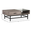 Magnussen Home Fenwick Whitetail Brown And Smoke Glass Rectangular Lift Top Cocktail Table