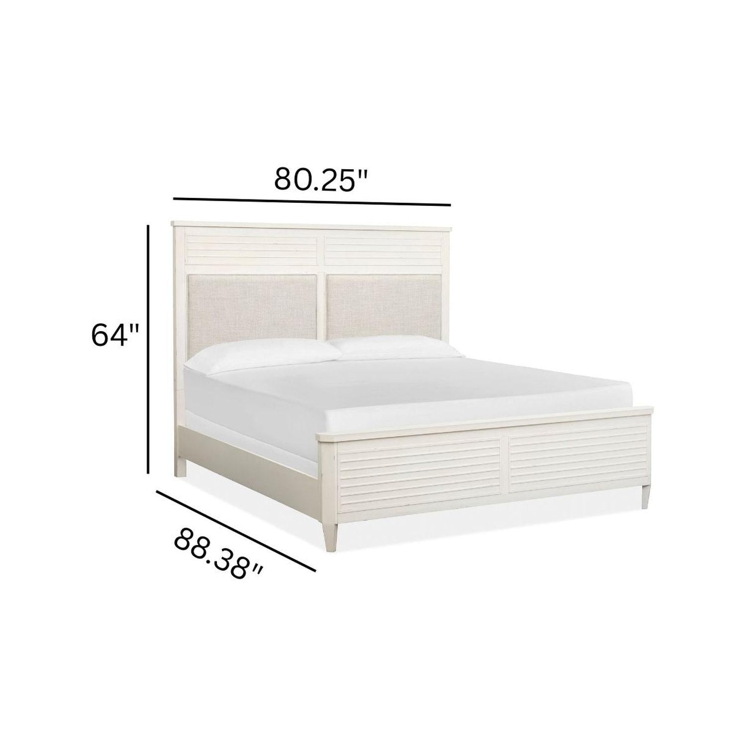 Salt Life Home Echo Isles Sea Pearl and Driftwood King Upholstered Panel Bed