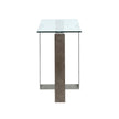 Magnussen Home Holden Aged Pewter & Chrome Pucks Rectangular Sofa Table