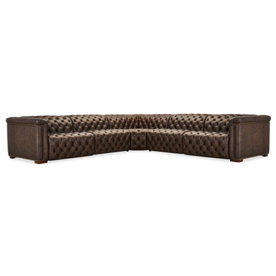 Hooker Furniture Savion Deux 5 Seat Sectional with Three Power Recliners and Six Power Headrests