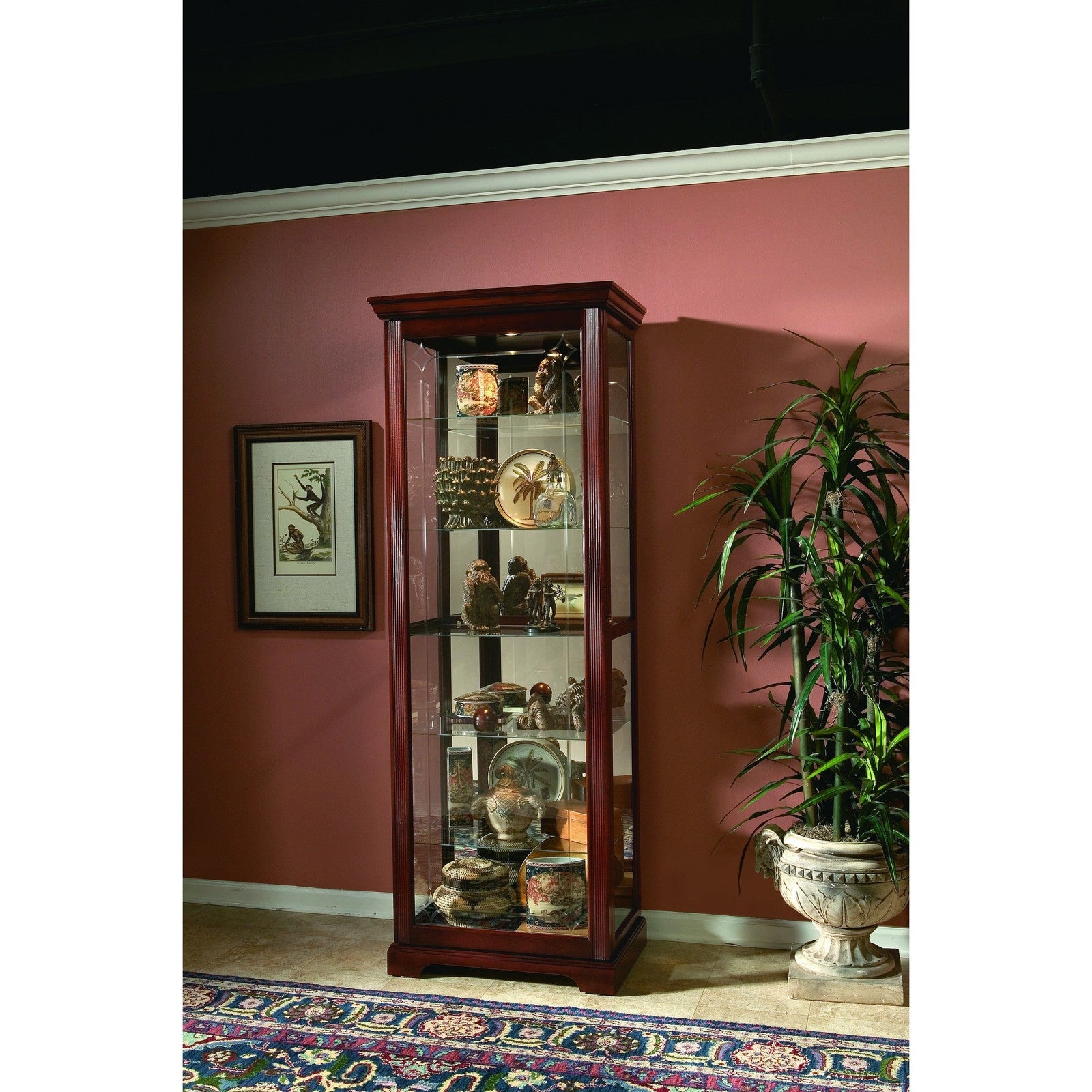 Pulaski Furniture PFC Curios Sliding Door 5 Shelf Curio Cabinet