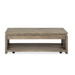 Magnussen Home Conrad Stone Harbor Grey Rectangular Lift Top Storage Cocktail Table With Casters