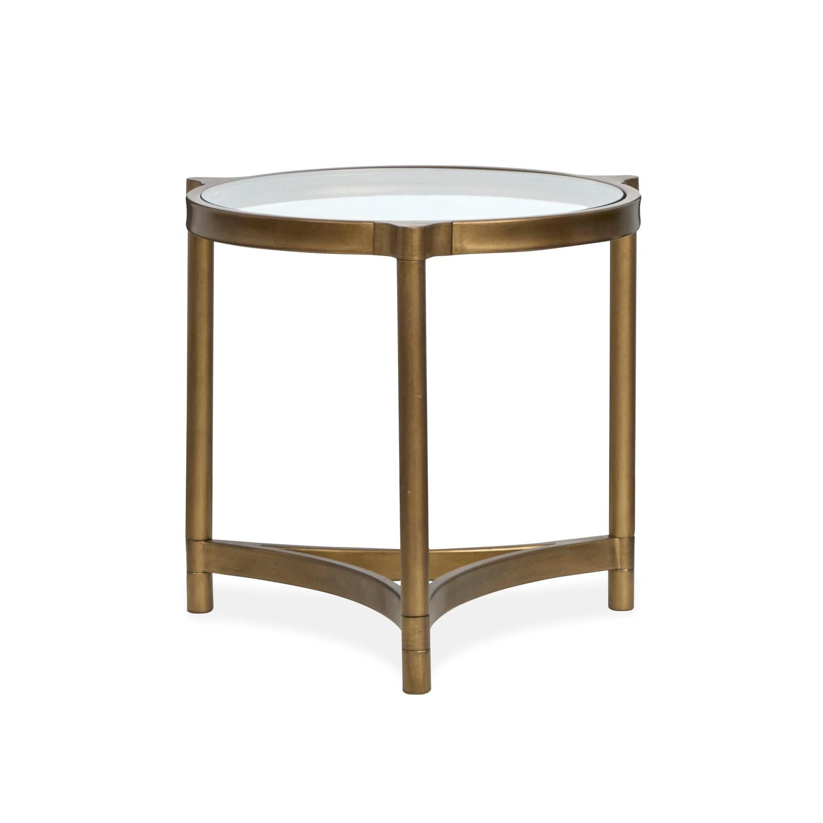 Magnussen Home Cassidy Aged Brass & Volakas Classic Round End Table
