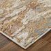 Feizy Aura 39LMF Modern Abstract Rug in Ivory/Gold/Brown