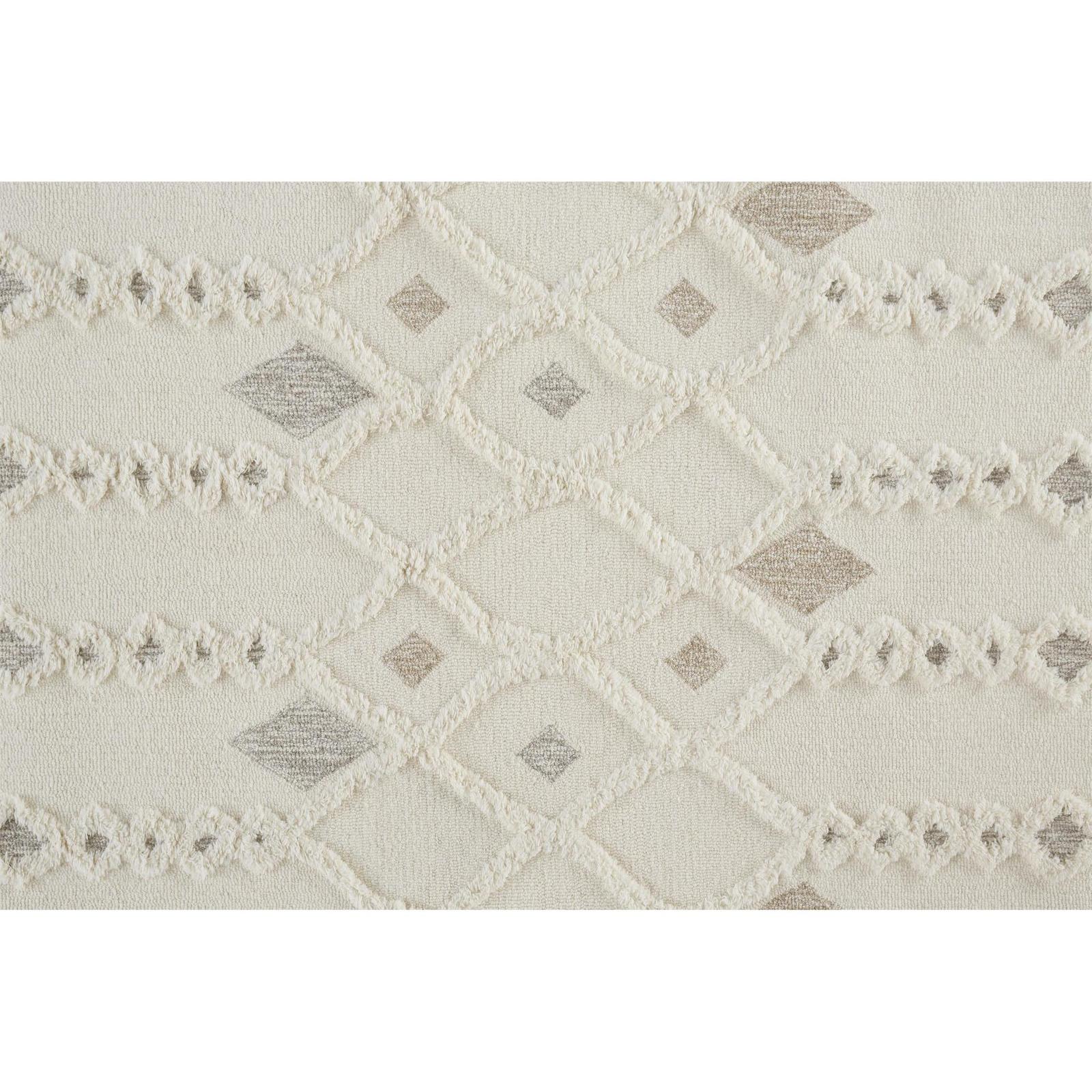 Feizy Anica 8011F Transitional Trellis & Lattice Rug in Ivory/Tan/Silver
