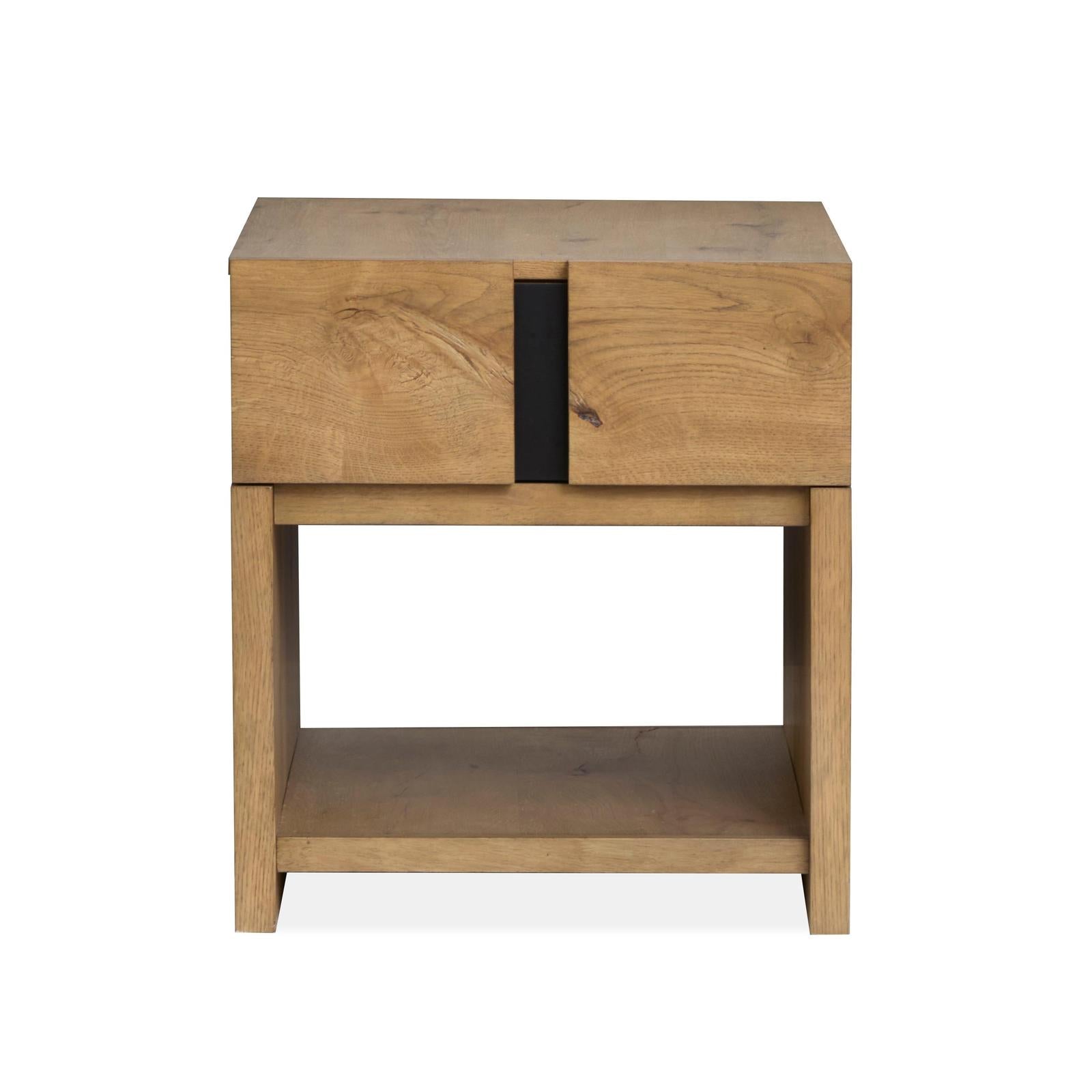 Magnussen Home Ripley Rustic Caramel And Dark Bronze Rectangular End Table