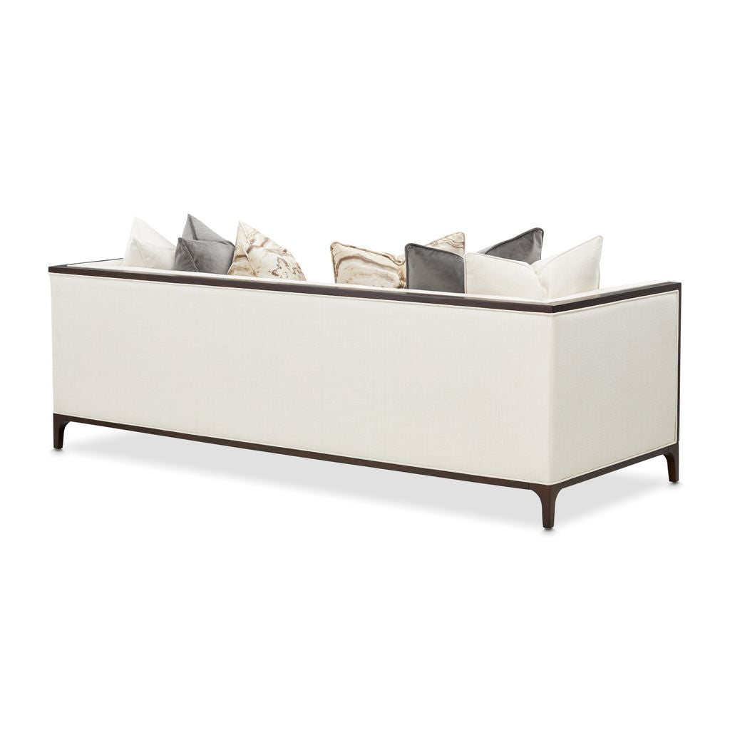 Michael Amini Belmont Place Sofa - Cream/Espresso
