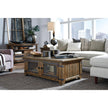 Magnussen Home Chesterfield Farmhouse Timber Lift Top Storage Cocktail Table With Casters