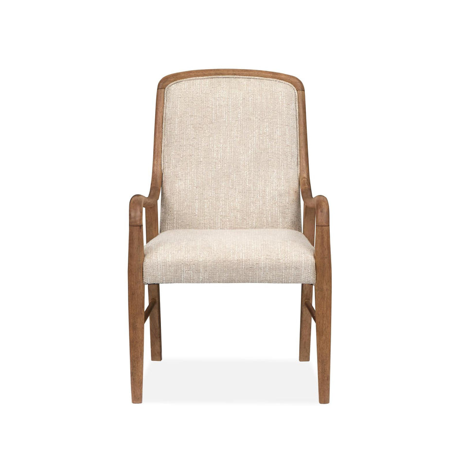 Magnussen Home Woodward Dark Clove Wood Slat Back Arm Chair Two Pack
