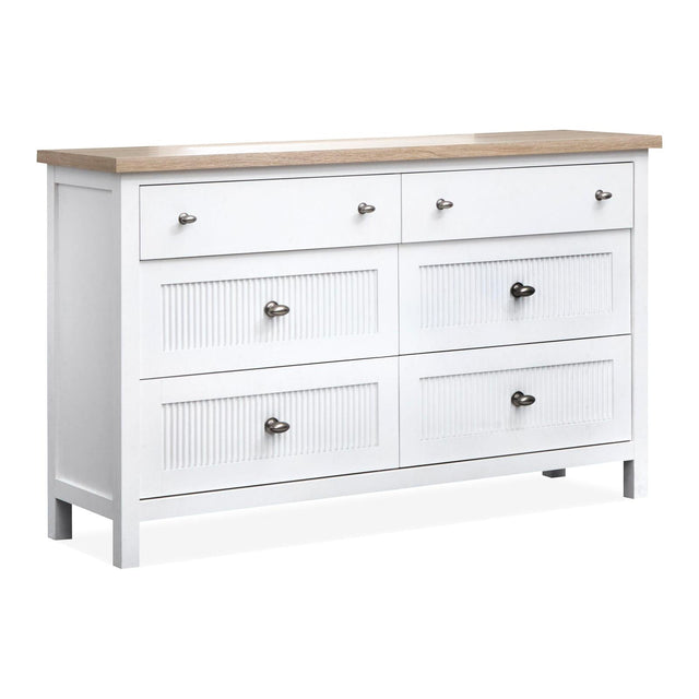 Salt Life Home Windmill Harbour White Whisp and Sand Double Drawer Dresser