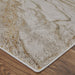 Feizy Aura 39LLF Modern Abstract Rug in Ivory/Taupe/Gold