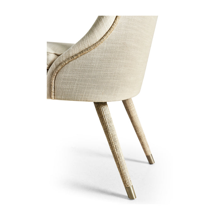 Jonathan Charles Shoal Linen & Grass Cloth Host Chair 500429-AC-C005-F058