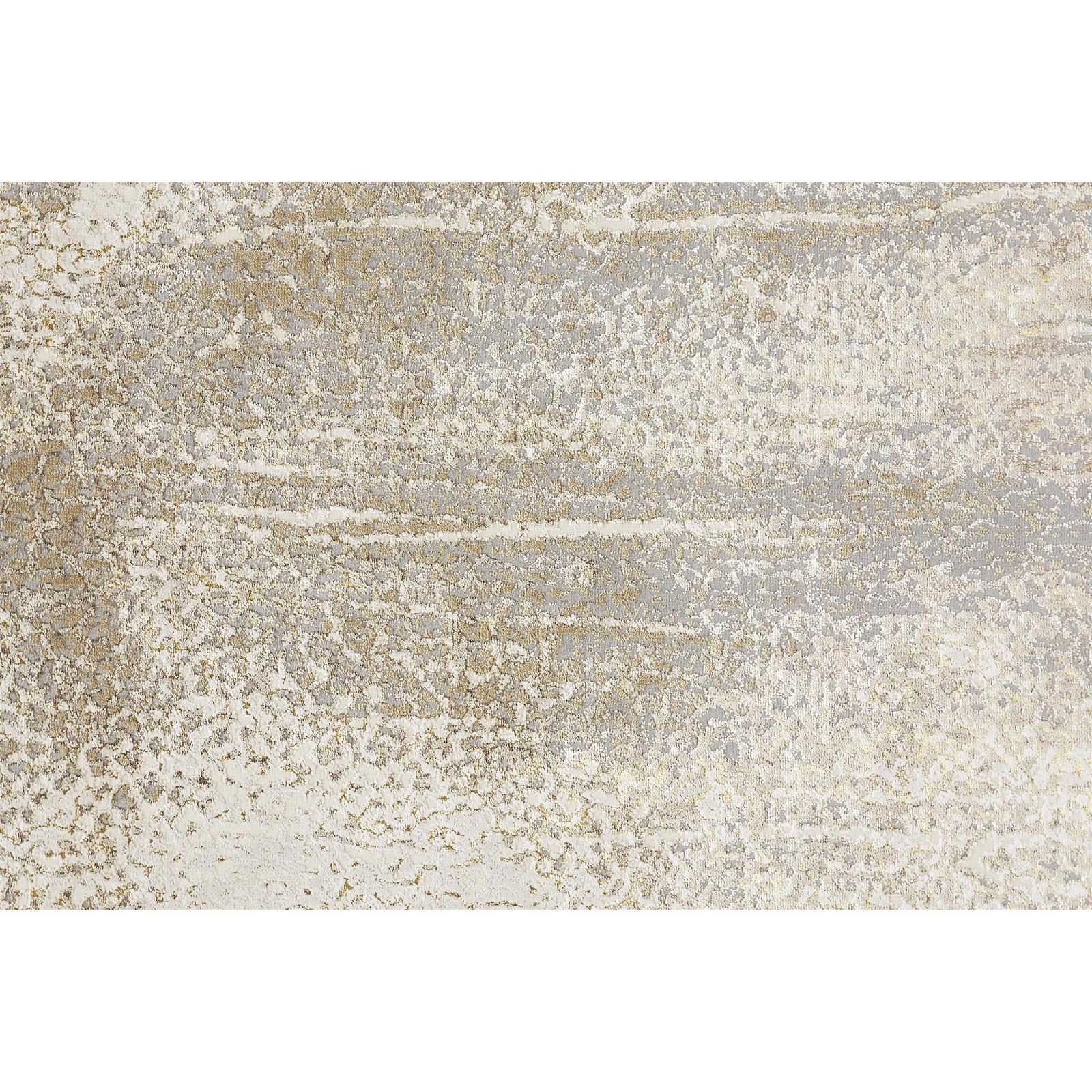 Feizy Aura 3739F Modern Abstract Rug in Ivory/Gray/Gold