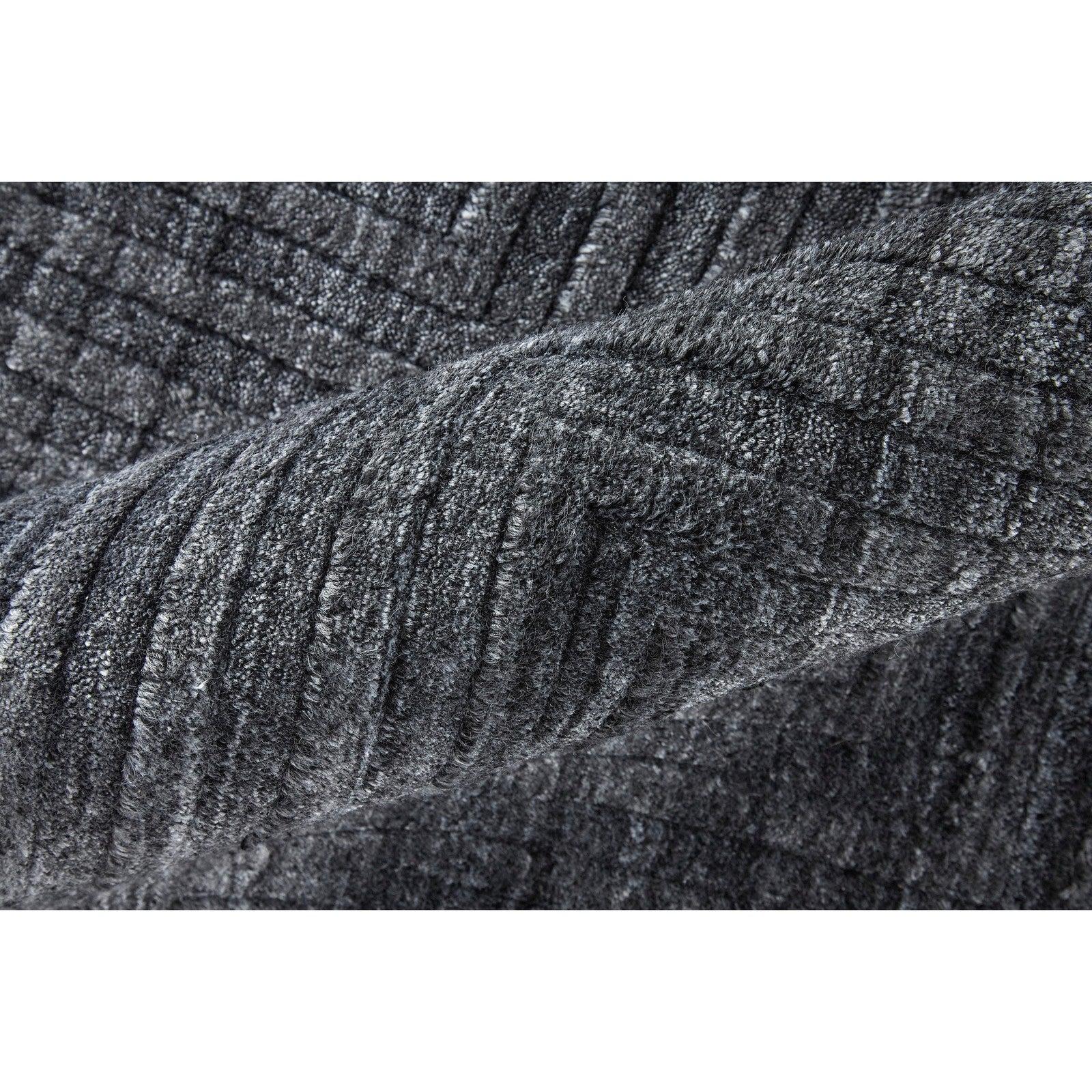 Feizy Redford 8670F Transitional Solid in Gray/Black