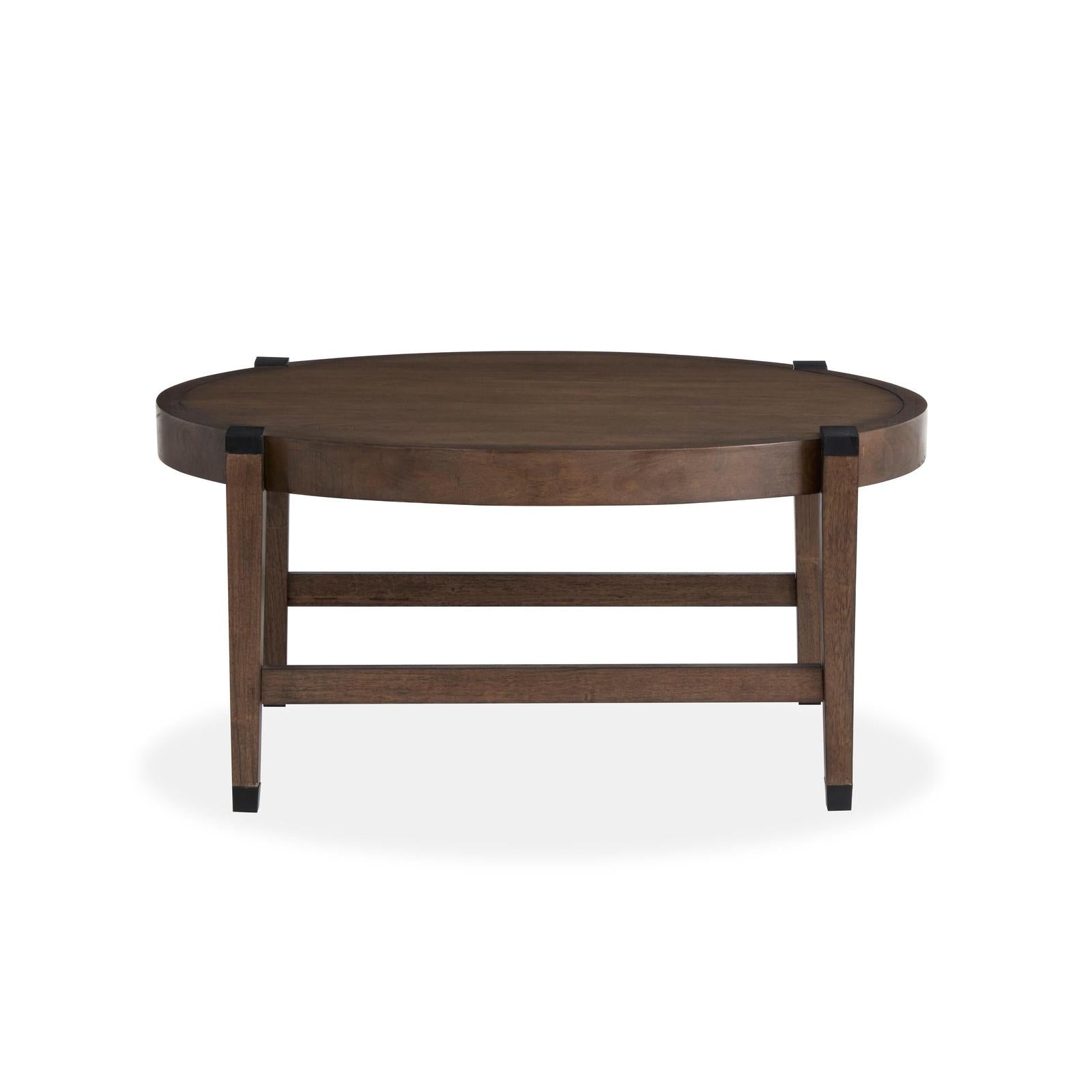 Magnussen Home Kaysen Wallaby And Matte Black Round Cocktail Table
