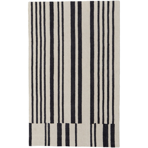 Feizy Maguire 8901F Transitional Abstract Rug in Ivory/Black