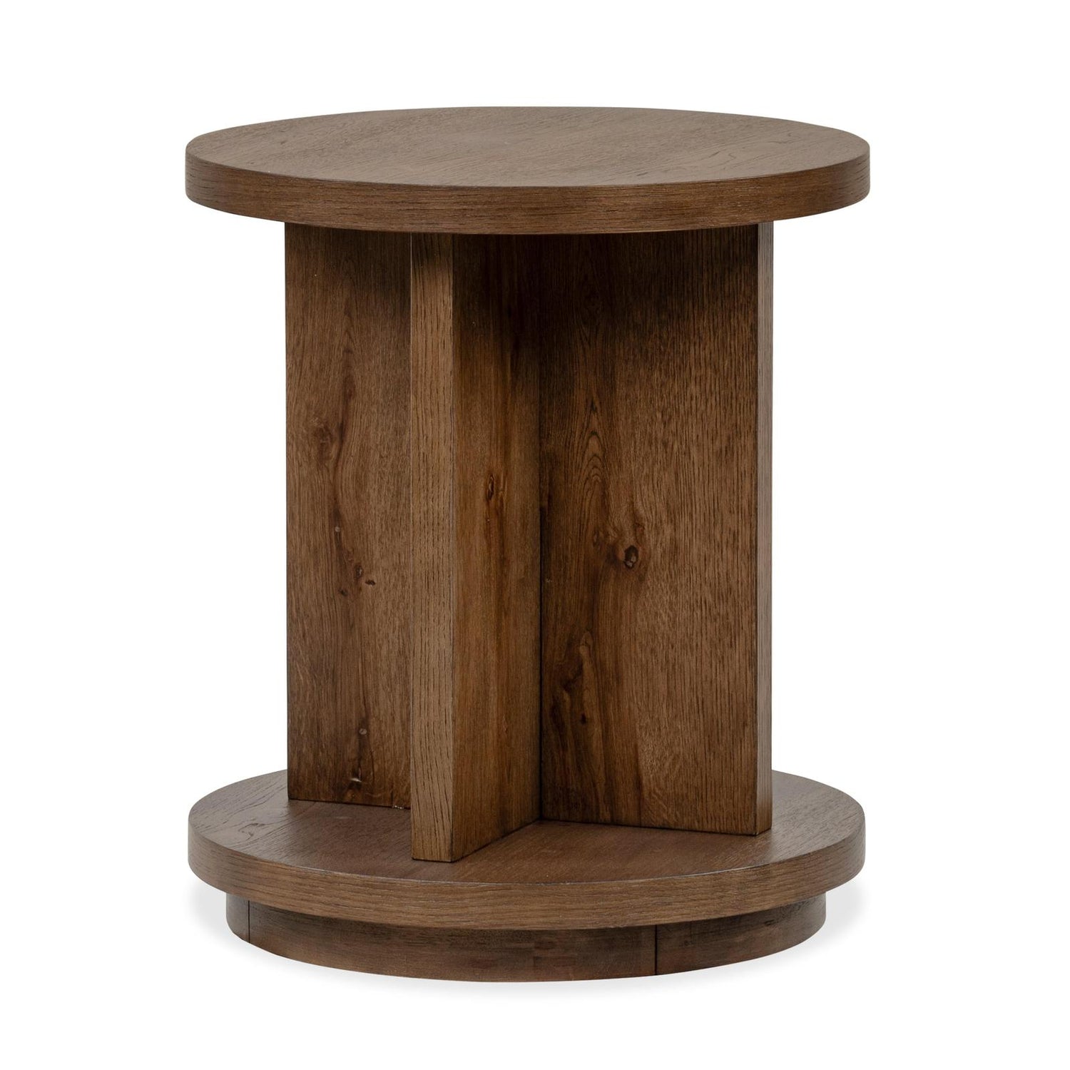 Magnussen Home Oswald Brown Round End Table
