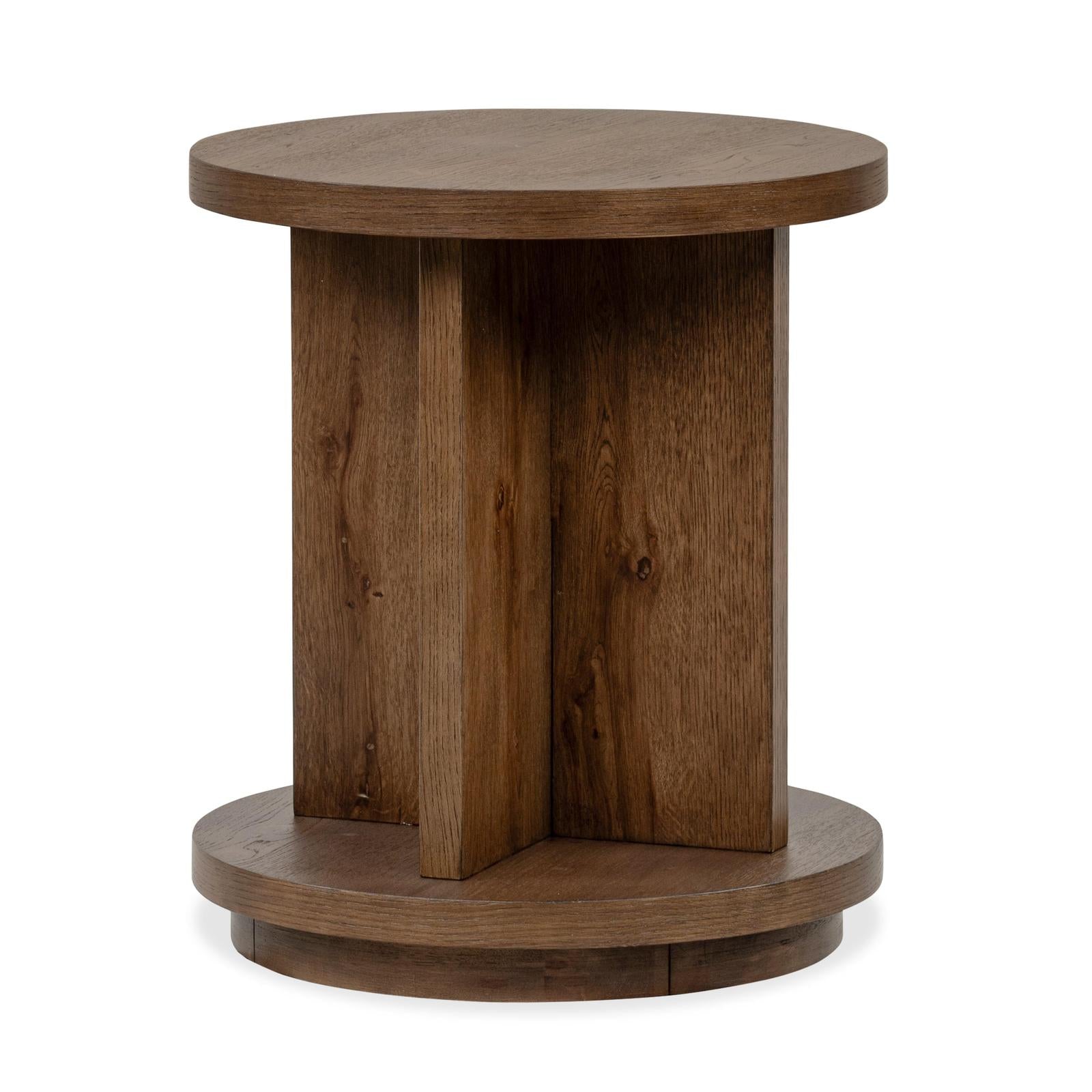 Magnussen Home Oswald Brown Round End Table