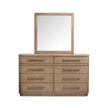 Magnussen Home Thorne Amber Brown Double Drawer Dresser With Portrait Mirror