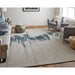 Feizy Anya 8882F Transitional Abstract Rug in Ivory/Blue/Gray