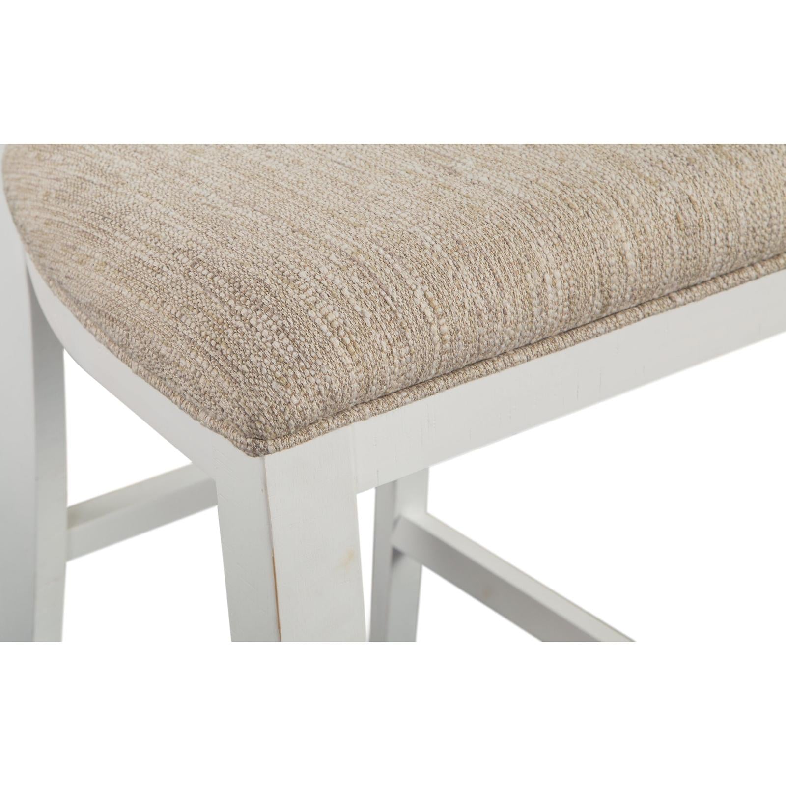 Magnussen Home Heron Cove Chalk White And Dovetail Grey Upholstered Counter Chair Set of 2