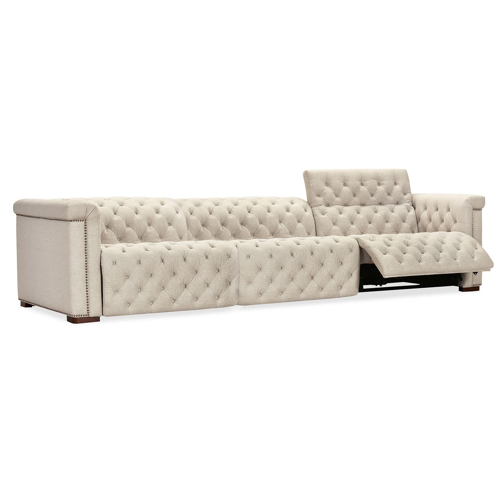 Hooker Furniture Savion Deux 3 Seat Sofa with Two Power Recliners and Three Power Headrests