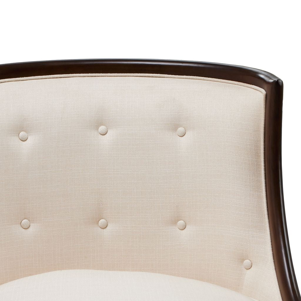 Michael Amini Belmont Place Accent Chair - Cream/Espresso