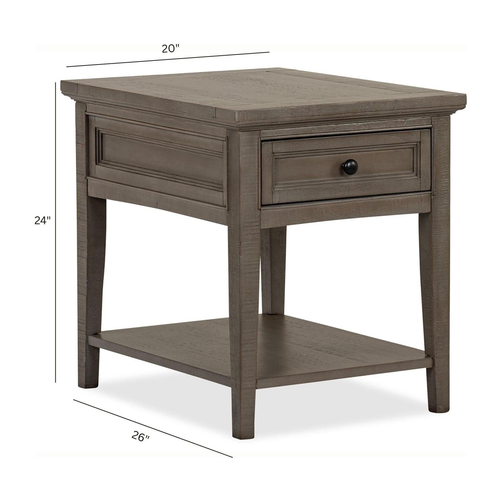 Magnussen Home Paxton Place Dovetail Grey Rectangular End Table
