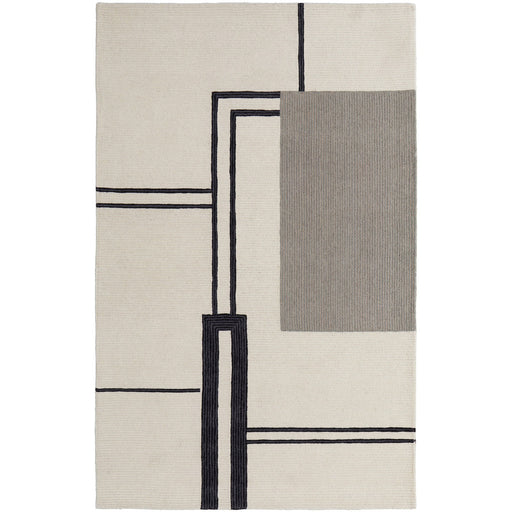 Feizy Maguire 8899F Transitional Abstract Rug in Ivory/Gray/Black