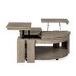 Magnussen Home Conrad Stone Harbor Grey Pie Shaped Lift Top Storage Cocktail Table With Casters
