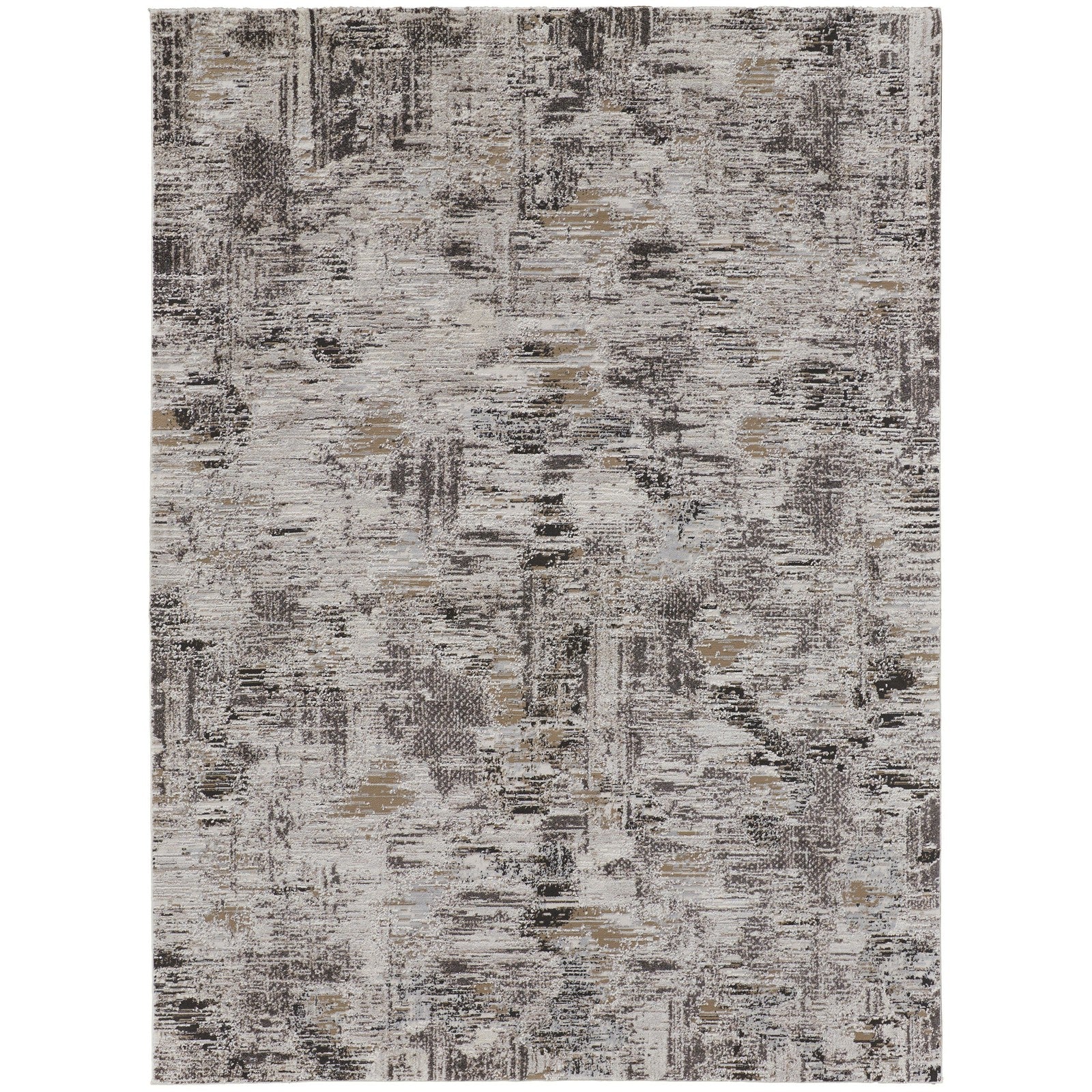 Feizy Vancouver 39FHF Modern Abstract in Ivory/Gray/Brown