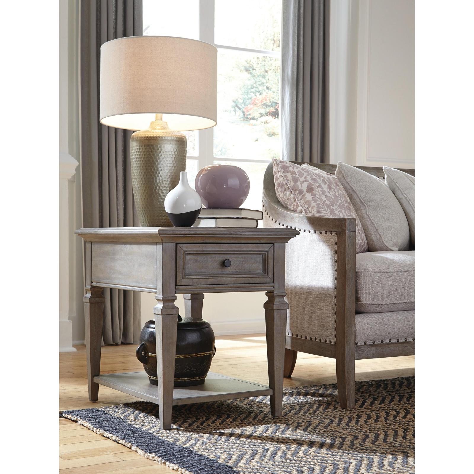 Magnussen Home Lancaster Dovetail Grey End Table