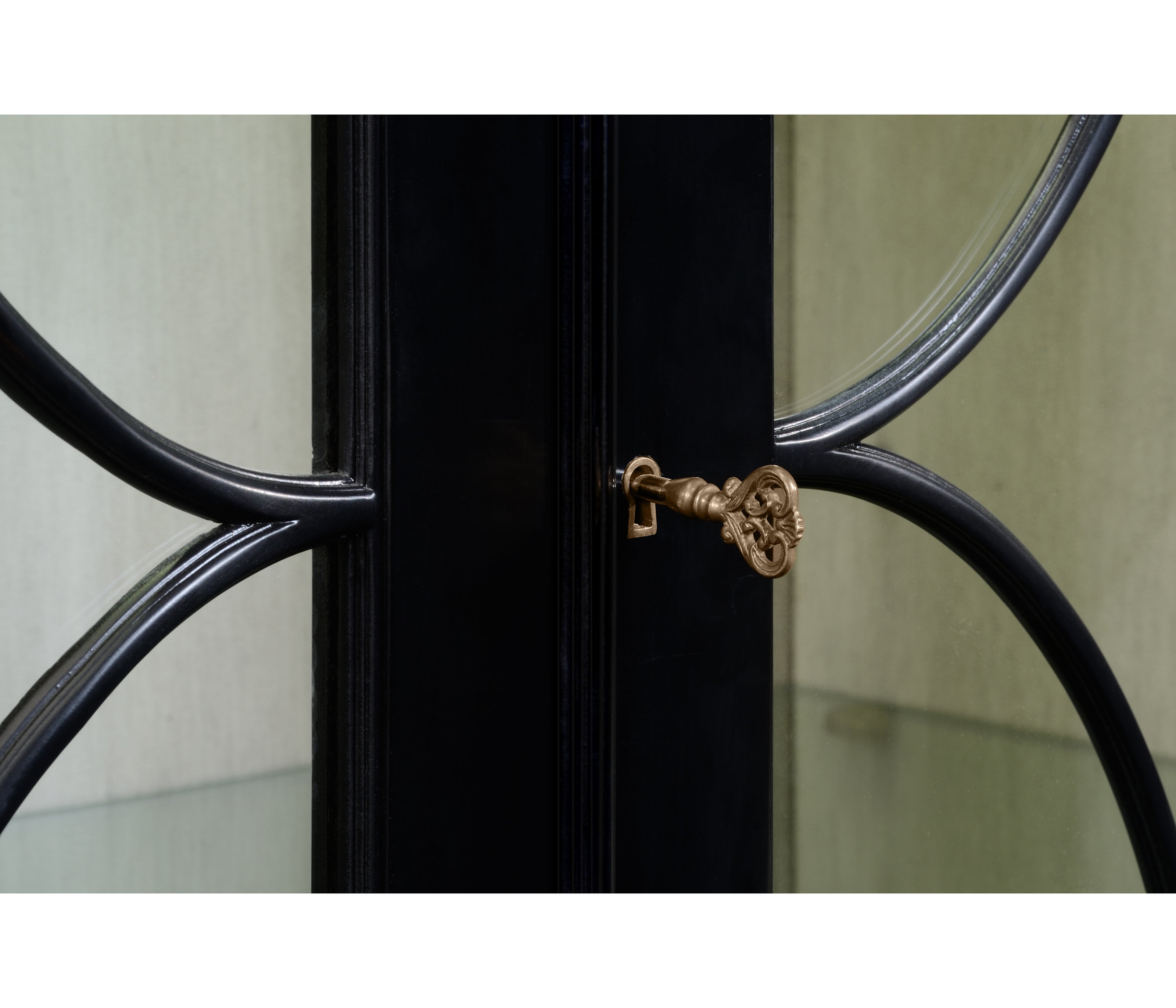 Jonathan Charles Traditional Four Door Breakfront Display Cabinet