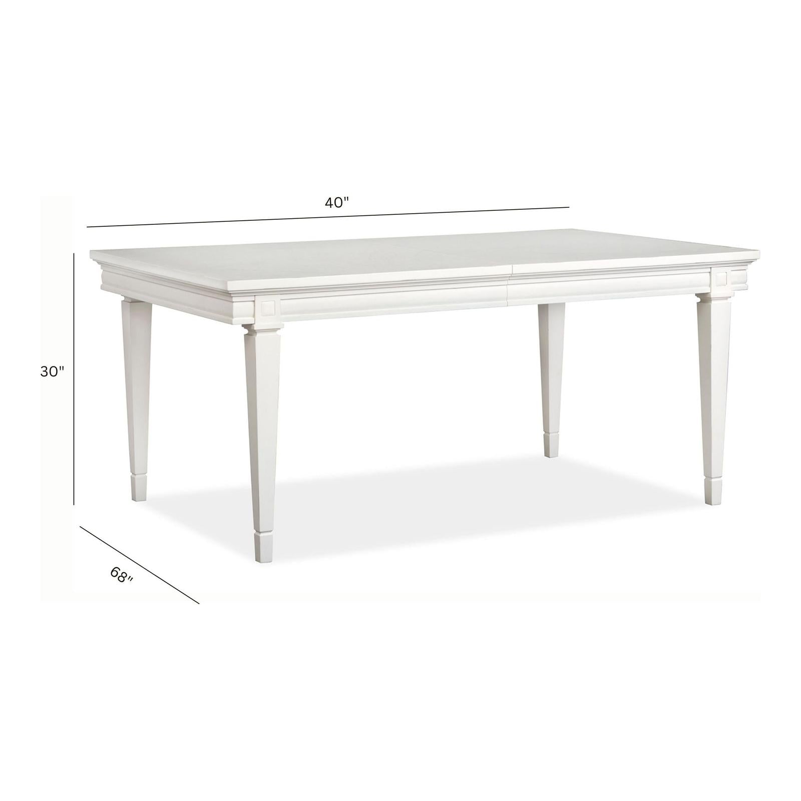 Magnussen Home Willowbrook Egg Shell White Extendable Rectangular Dining Table