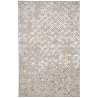 Feizy Micah 3047F Modern Distressed Rug in Silver/Gray/White