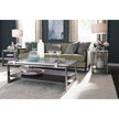 Magnussen Home Paradox Pearl White And Roasted Almond And Brushed Platinum Rectangular Cocktail Table