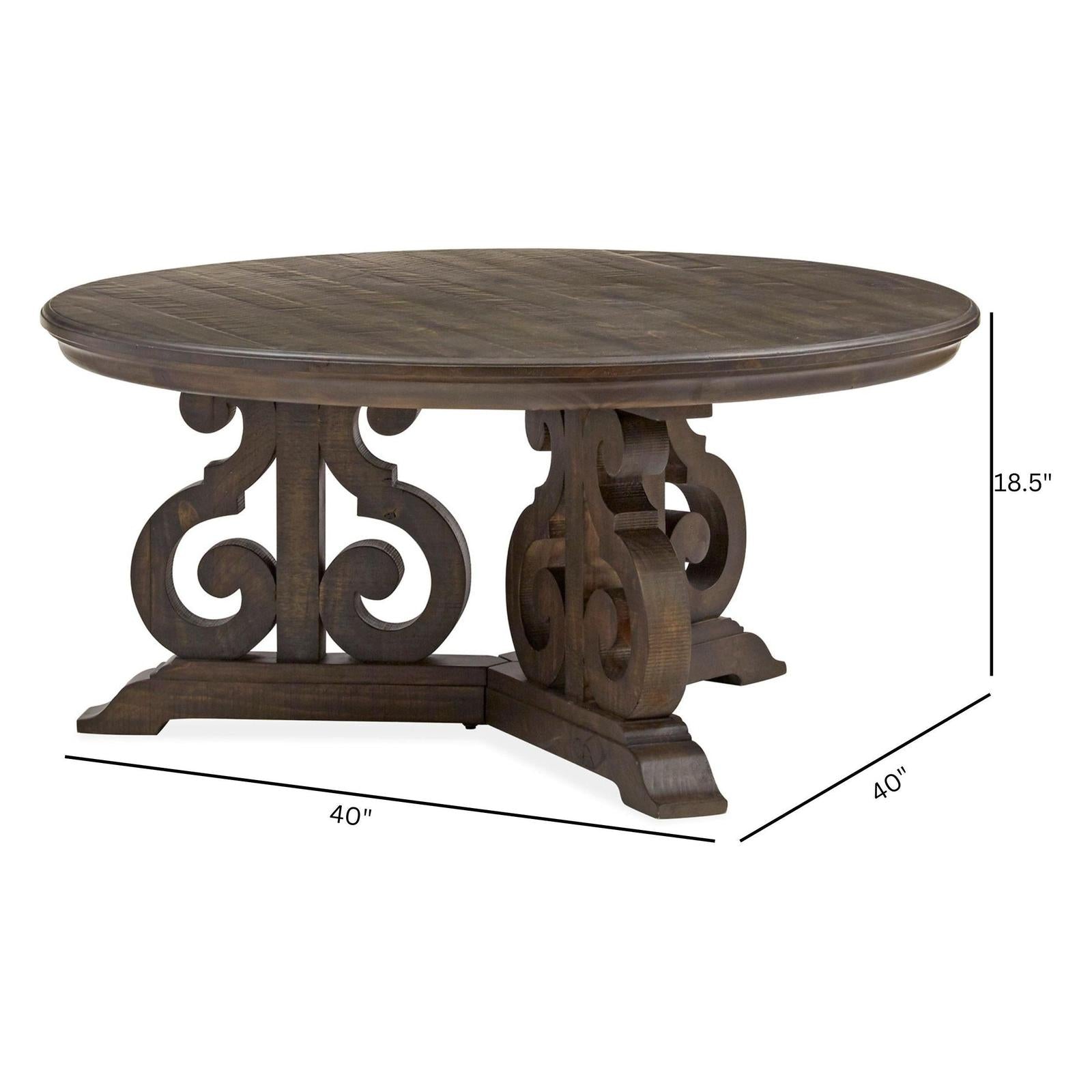 Magnussen Home Bellamy Peppercorn Round Cocktail Table