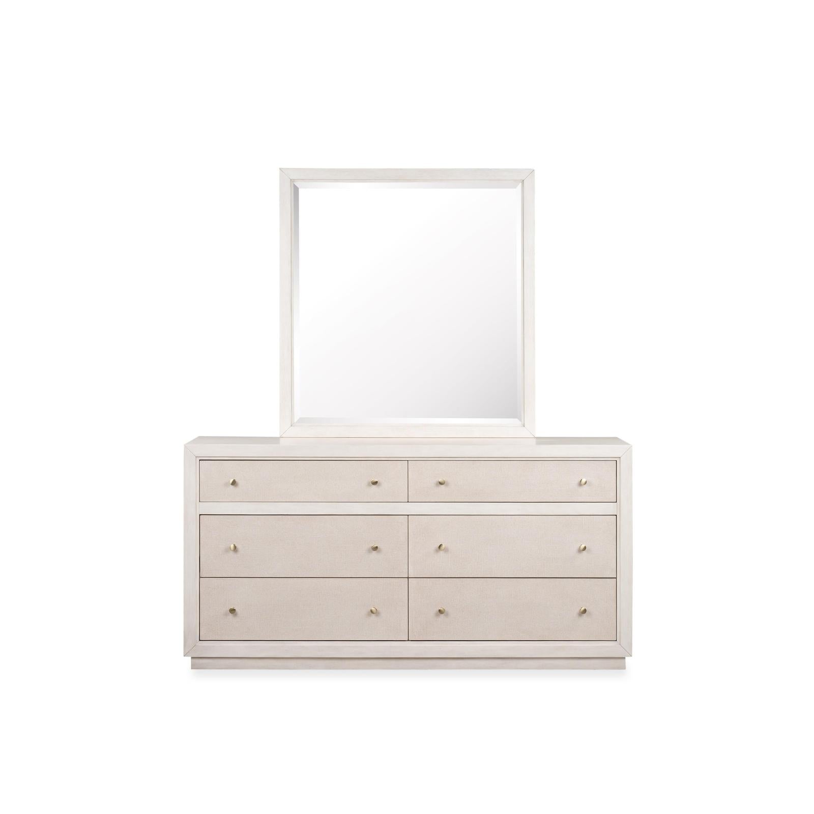 Magnussen Home Cypress Point Sand Dollar Double Drawer Dresser With Portrait Mirror
