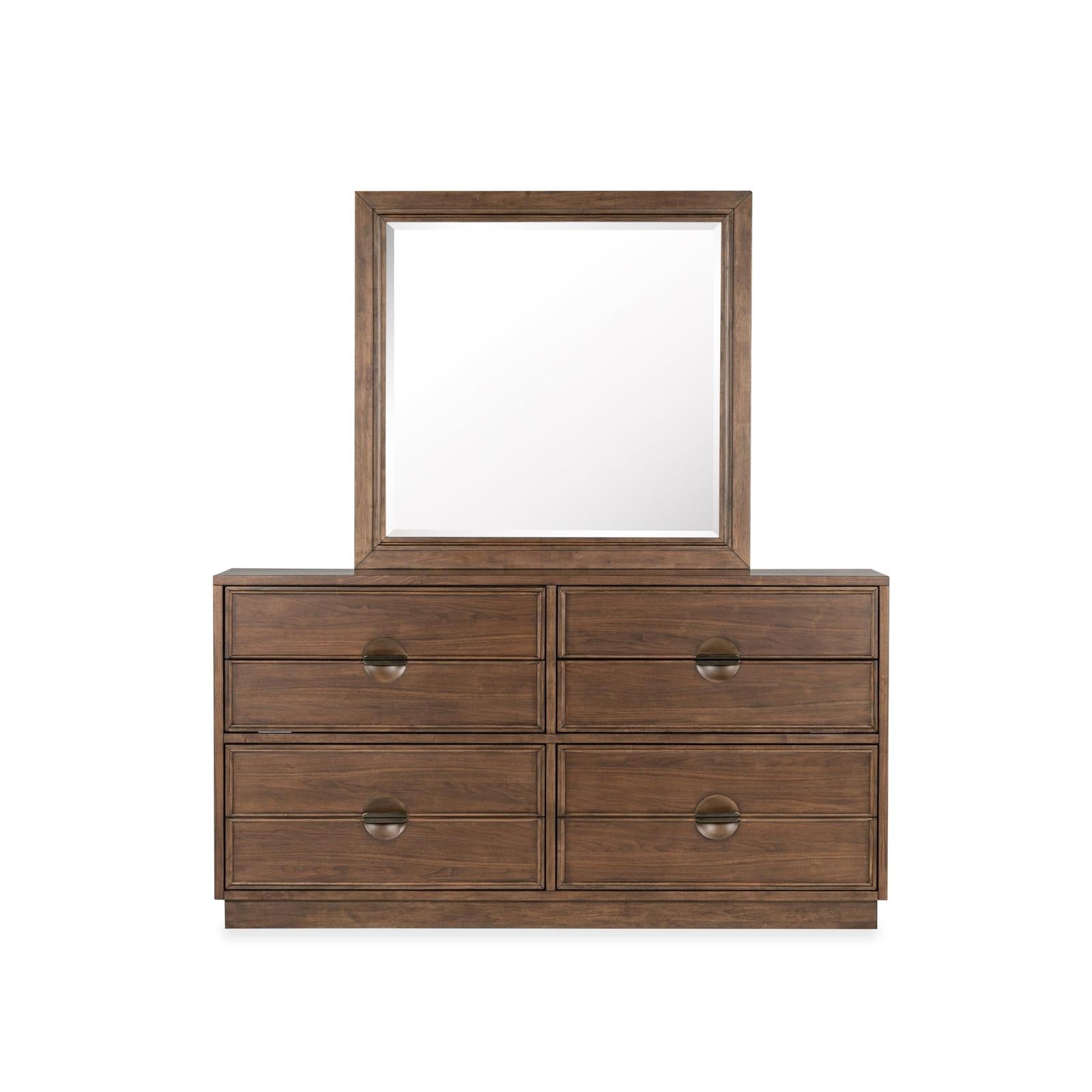 Magnussen Home Selena Brown Double Drawer Dresser With Landscape Mirror