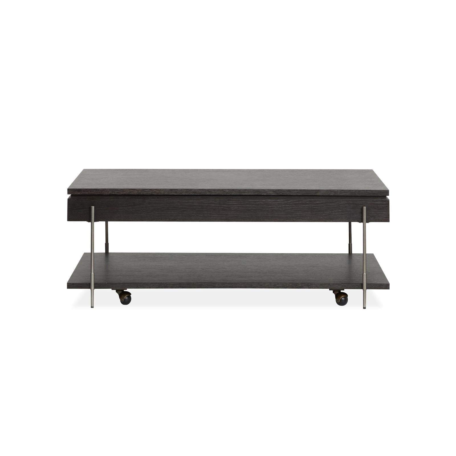 Magnussen Home Spencer Dark Briarsmoke Lift Top Storage Cocktail Table With Casters