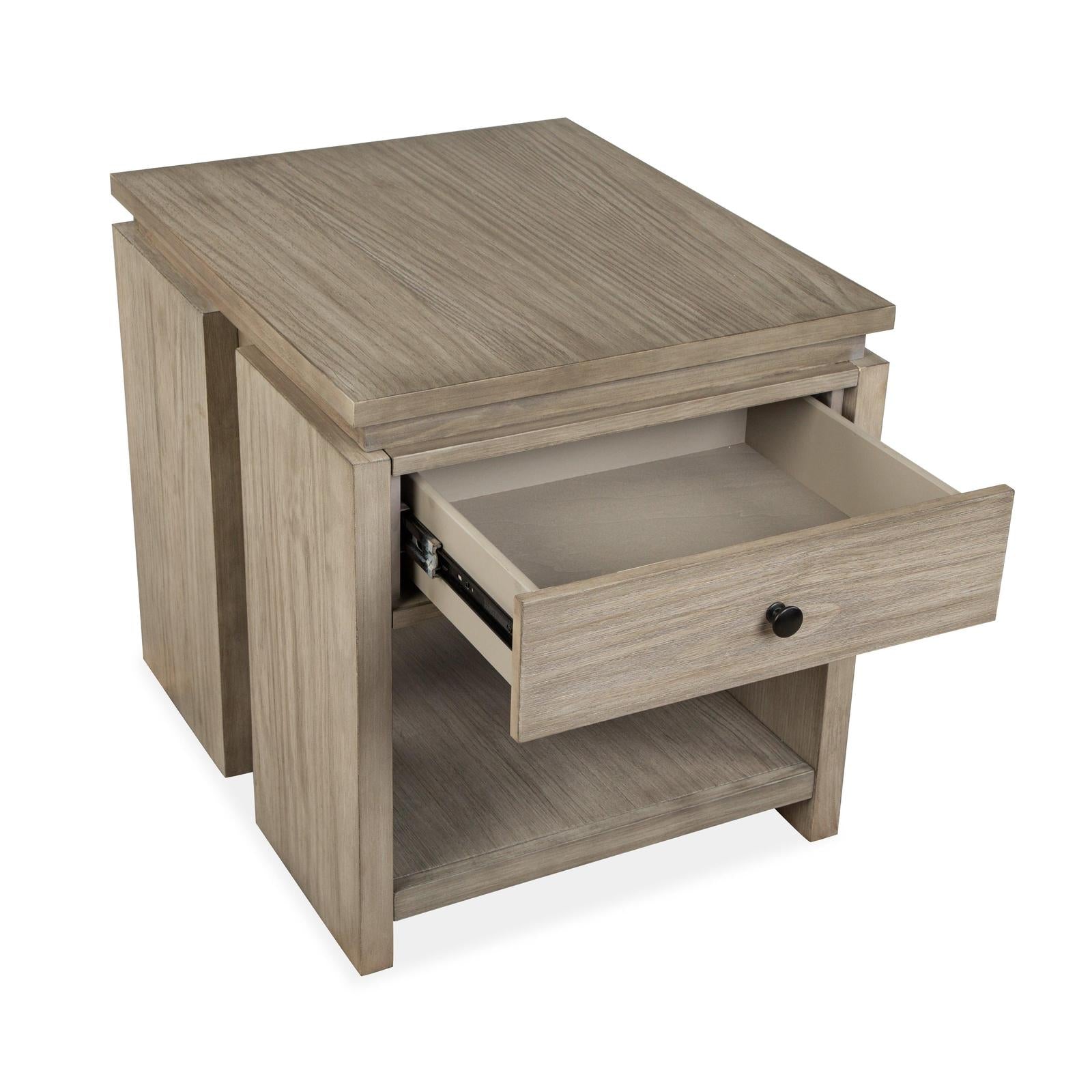 Magnussen Home Conrad Stone Harbor Grey Rectangular End Table