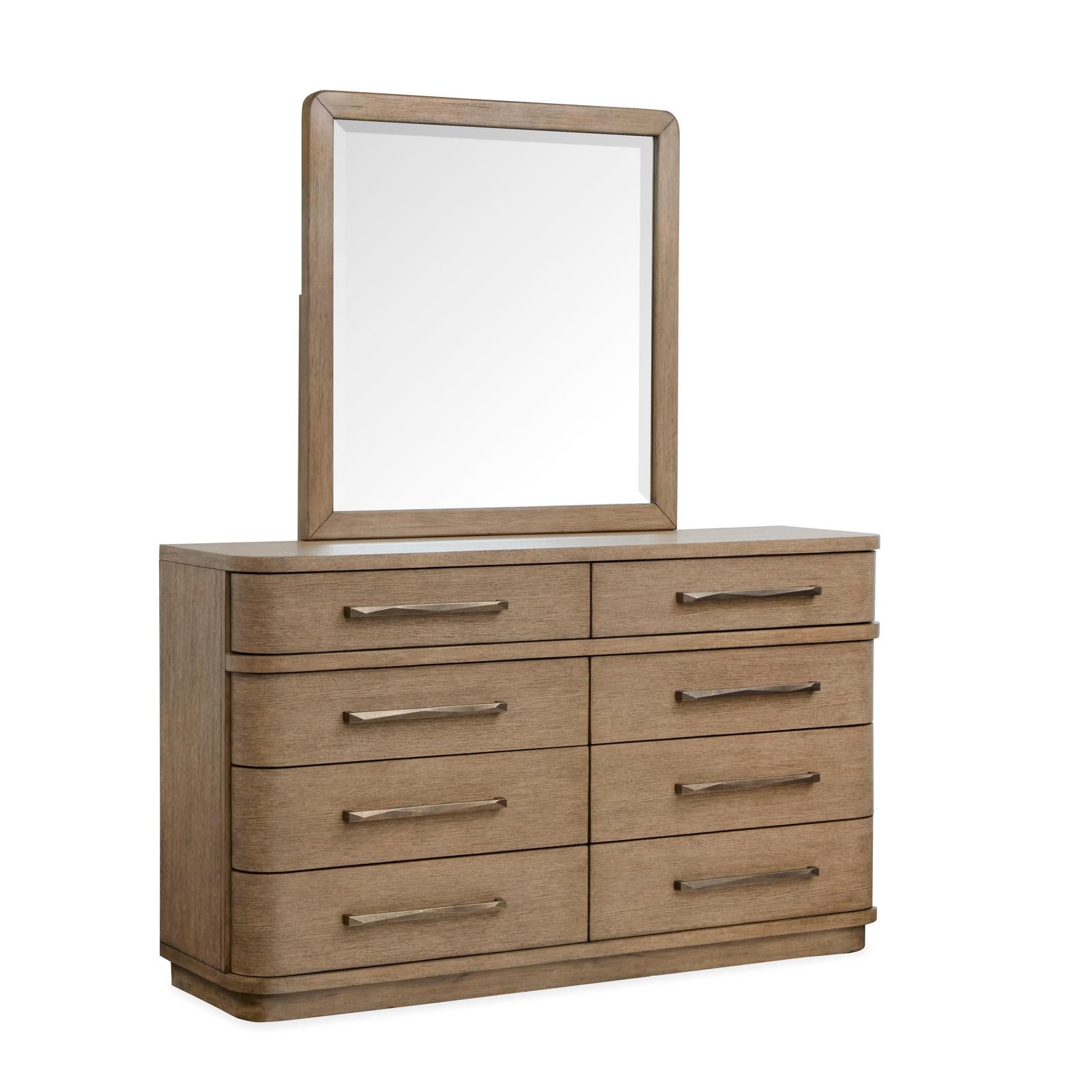 Magnussen Home Thorne Amber Brown Double Drawer Dresser With Portrait Mirror