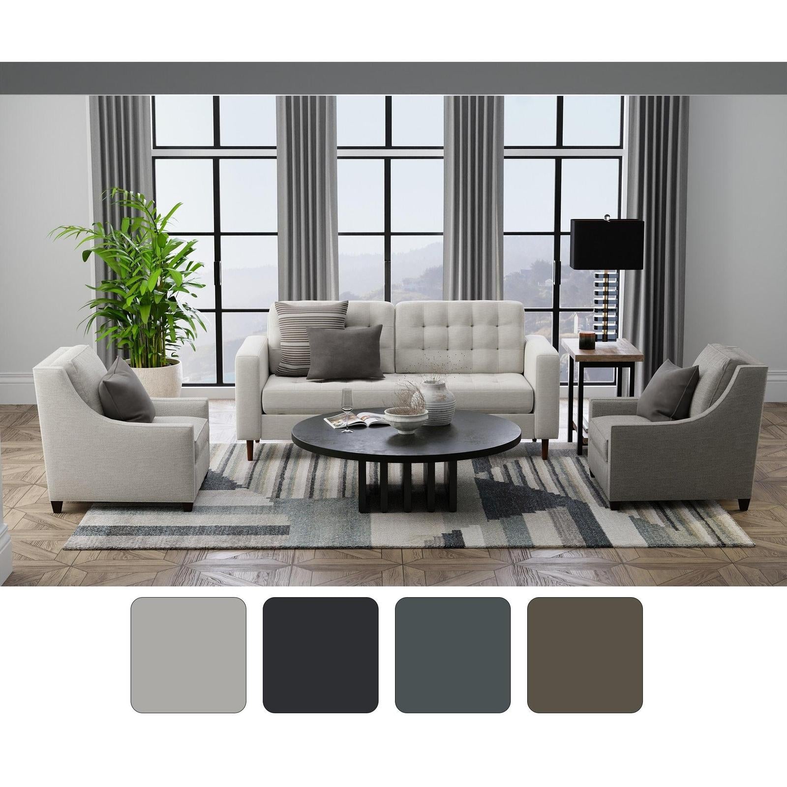 Feizy Richmond 39R4F Modern Abstract Rug in Ivory/Gray/Blue