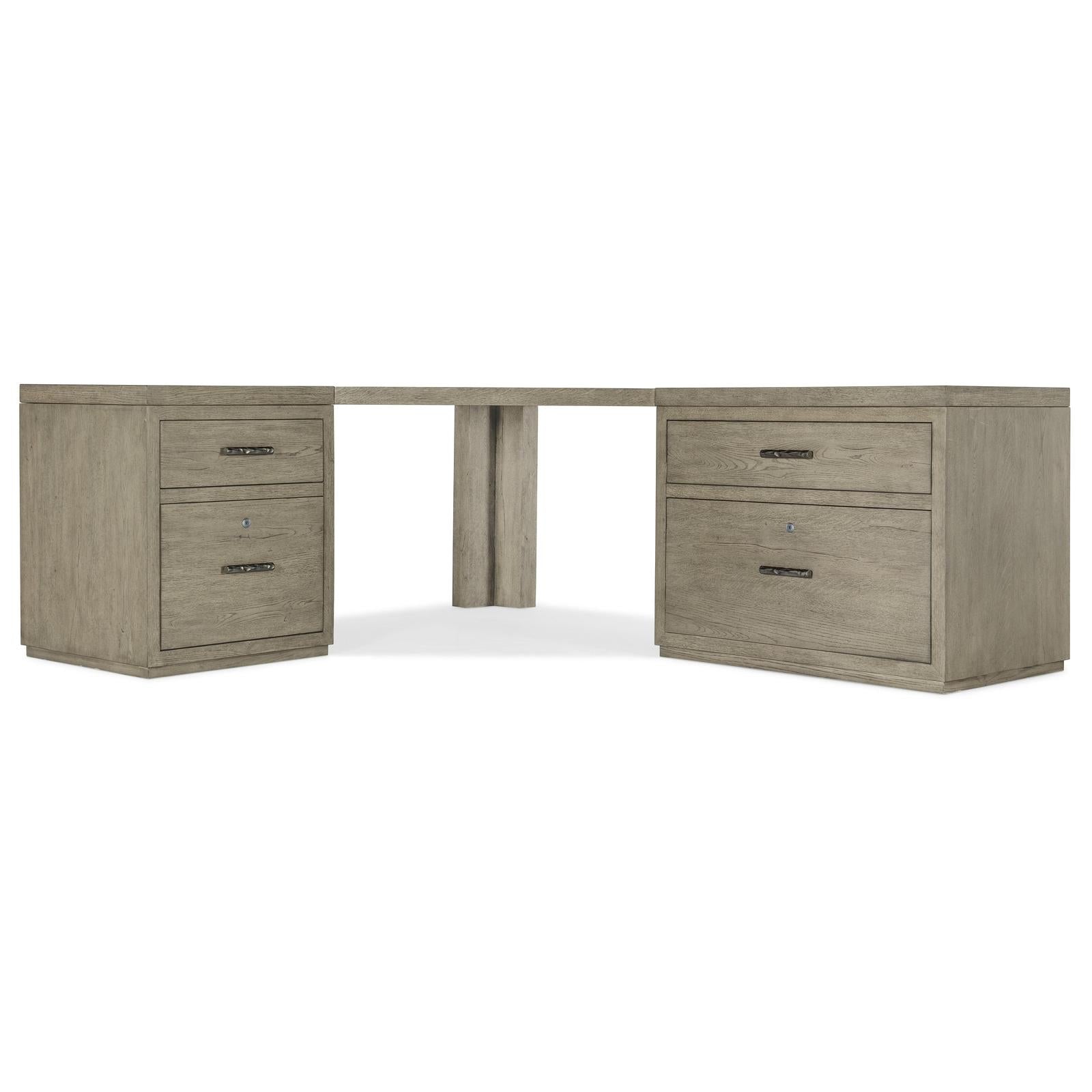 Hooker Furniture Linville Falls Corner Desk with File and Lateral File